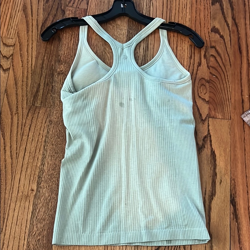 Mint Green Ribbed Tank Top - Picture 2 of 2